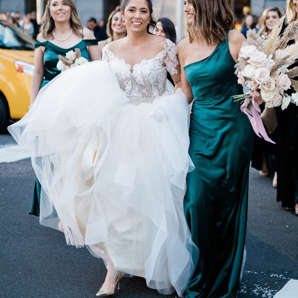 Emerald Green, Silk Bridesmaid Dress / Gown